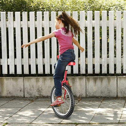 AW 16/18/20/24 Inch Wheel Outdoor Unicycle Adjustable Seat Exercise Bicycle Fit Adults Kids Outdoor Sports Fitness Exercise, for Choice