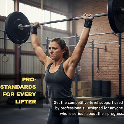 Wrist Wraps for Weightlifting 18" with Thumb Loop- Professional Quality, Best Wrist Support Wraps for Gym, Powerlifting Competition, Bodybuilding, Strength Training, Curls & Dips, Bench Press- Men and Women (Pair) DEVI