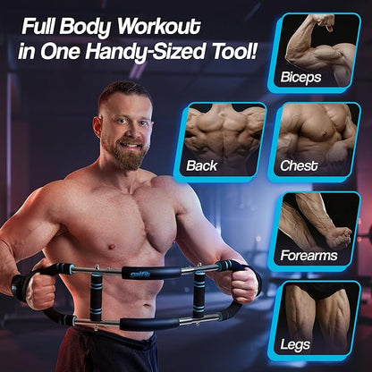 Twister Arm Trainer - Chest Workout Equipment for Full-Body Training with Adjustable Resistance Levels, Professional Arm Workout Machine with Wrist Braces, Chest Exerciser for Men and Women