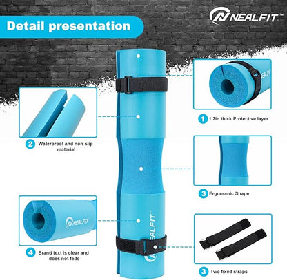 Barbell Pad Squat Pad for Squats—Squat Bar Pad—Great for Weightlifting,Lunges and Hip Thrusts—Foam Sponge Pad—Fit Standard and Olympic Bars Perfectly