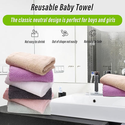 TENSTARS 12 Pack Premium Washcloths Set - Quick Drying- Soft Microfiber Coral Velvet Highly Absorbent Wash Clothes - Multipurpose Use as Bath, Spa, Facial, Fingertip Towel (Multicolored)