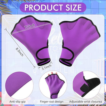 Hungdao Water Aerobics Set for Aquatic Exercise 1 Pair Swimming Glove 2 Pcs Foam Swim Aquatic Cuffs Water Weights Pool Resistance Fitness Equipment for Adults Swimming Training Workouts