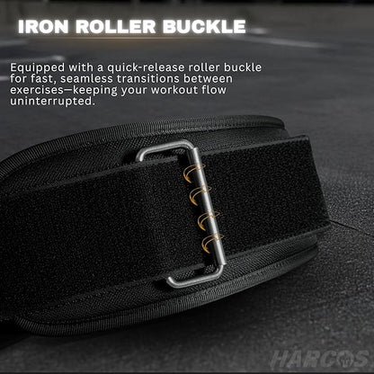 HARCOS 6 Inch Nylon Weight Lifting Belt for Men & Women – Heavy Duty Double D-Ring Gym Belt with Padded Lumbar Back Support – Adjustable Workout Belt for Squats, Deadlifts & Strength Training