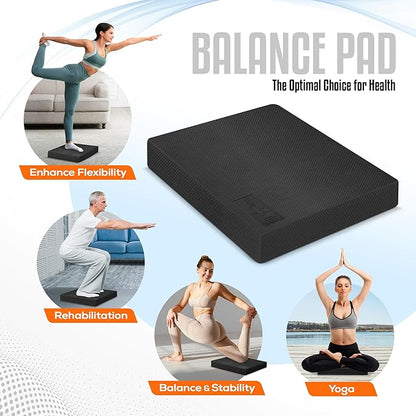 Yes4All Balance Pad, Nonslip TPE Foam Balance Pad with Upgraded Sizes - L, XL, XXL Balance Mat for Fitness, Yoga & Stability Training - Multicolor Options