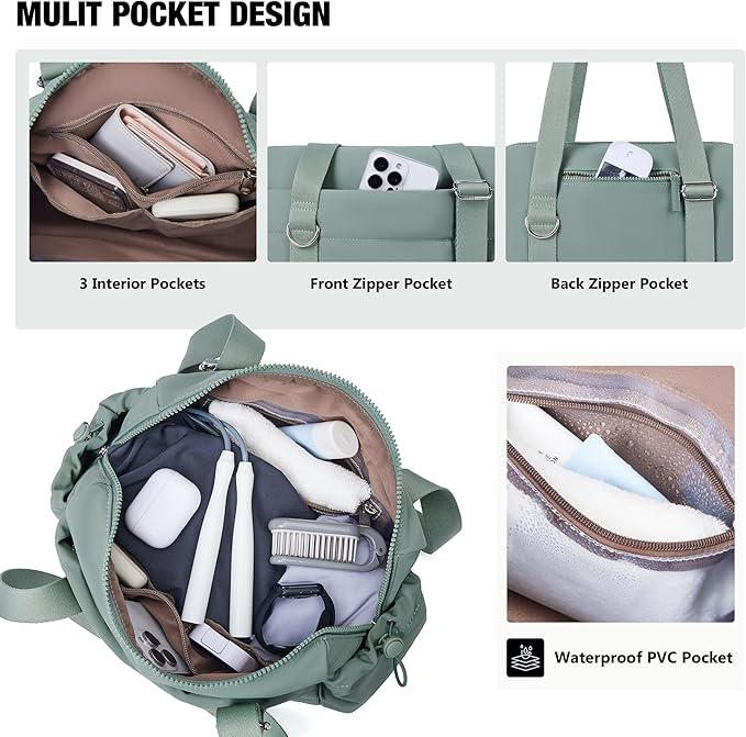 ROULENS Small Gym Bag for Women 2 Set Mini Gym Duffle Bag with Wet Compartment and Coin Wallet, Gym Tote Bag for Workout/Sport/Travel