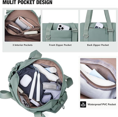 ROULENS Small Gym Bag for Women 2 Set Mini Gym Duffle Bag with Wet Compartment and Coin Wallet, Gym Tote Bag for Workout/Sport/Travel