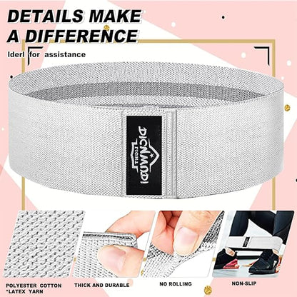 Yoga Mat Thick, 6 Fabric Resistance Bands, 2 Pack Yoga Blocks, Home Workout Equipment Essentials Starter Kit for Beginners Full Body Toning