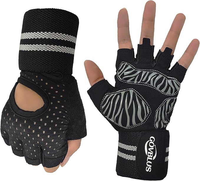 Workout Gloves for Men and Women,Gym Gloves for Weight Lifting with Wrist Support,Exercise,Rock Climbing, Biking,Training,Fitness,Pull up,Fingerless, Breathable and Snug fit