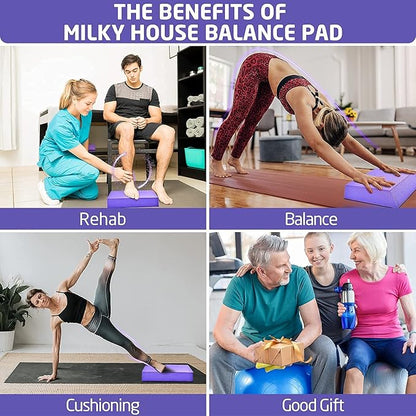 Balance Board, Foam Pad Yoga Mat, Balancing Exercises Mat and 2 Set Car Seat Gap Organizer, Car Gap Filler Storage Boxes for Front Seat Console Side