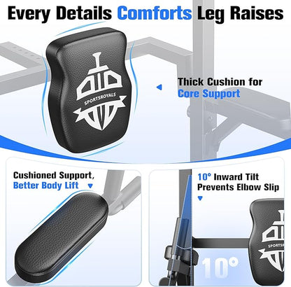 Sportsroyals Power Tower Pull Up Bar Station, 450LBS Stable Pull Up Dip Station for Home Gym Strength Training Equipment | FED Fitness