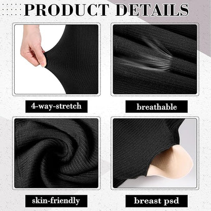 4 Pcs Women's Workout Sets Pilates Exercise Outfit Ribbed Scoop Neck Sports Bra Shorts Leggings Gym Clothes Set