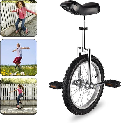 AW 16/18/20/24 Inch Wheel Outdoor Unicycle Adjustable Seat Exercise Bicycle Fit Adults Kids Outdoor Sports Fitness Exercise, for Choice