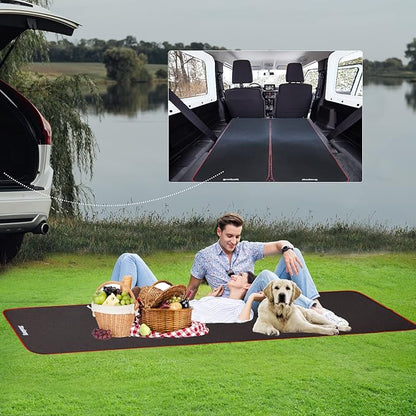 Exercise Mat for AB Roller AB Mat Thin, Long Foldable Gym Mats for Home Gym, Indoor and Out door exercises, Black Picnic Mat for One Person,99'x29'