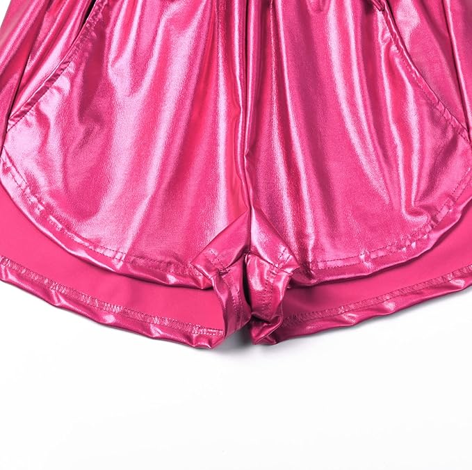 Perfashion Women's Metallic Shorts Summer Sparkly Hot Outfit Shiny Short Pants