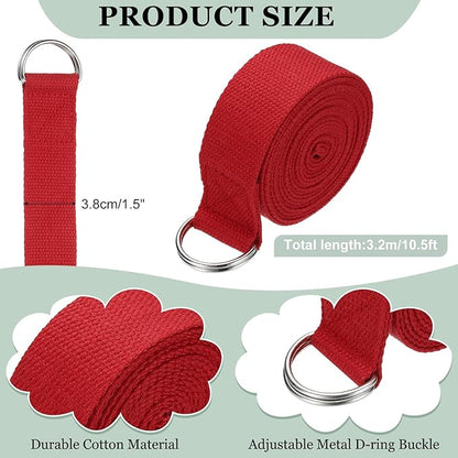 Yoga Strap for Stretching, Athletic Stretch Band with Adjustable Metal D Ring Buckle Yoga Bands