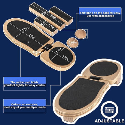 Ankle Foot Strengthener Trainer for Sprained Ankle, Ankle Balance Board for Stability Exercises, Severe Ankle Injury Rehab Physical Therapy, Anti-Slip Wood Wobble Board