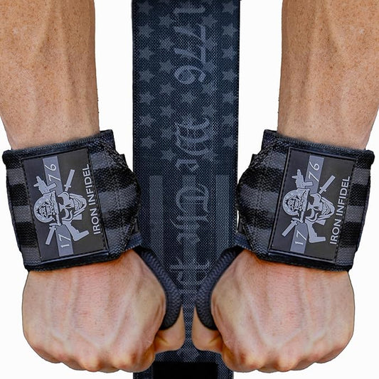 Iron Infidel Wrist Wraps for Weightlifting - 18" Heavy Duty Support for Working Out, Gym Accessories for Men - Use for Lifting, Crossfit, Fitness, Exercise, Bench Press, Powerlifting