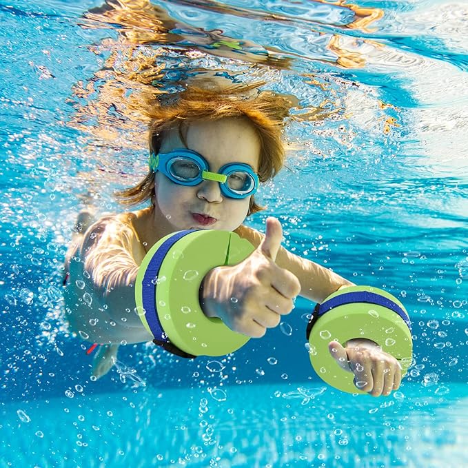 Carperipher Water Aerobics Set for Aquatic Exercise, Pool Fitness Equipment Foam Water Dumbbell Set, New Upgrade Aquatic Dumbbells and Foam Swim Aquatic Cuffs, Water Workout Fitness Tool