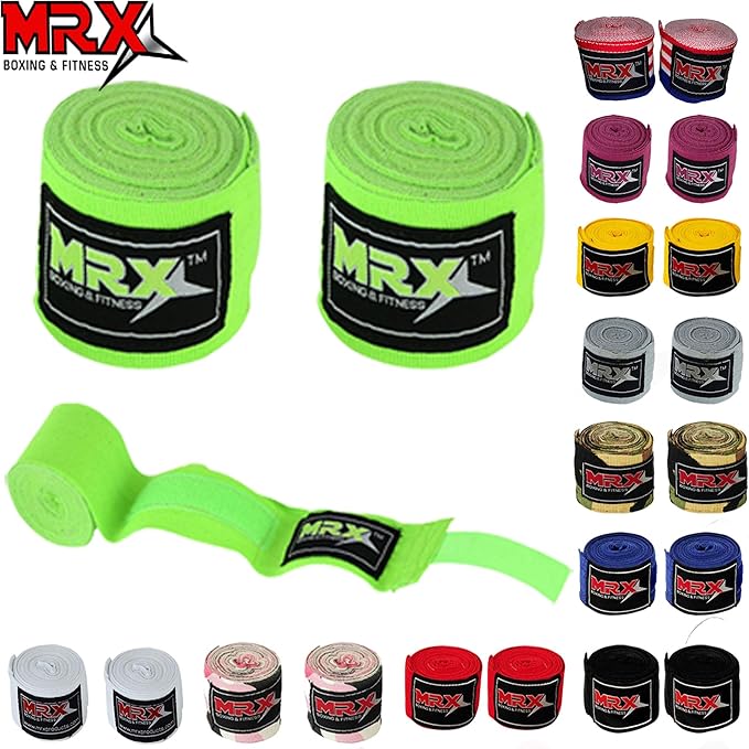 MRX BOXING & FITNESS Boxing Hand Wraps 100% Cotton Multi Colors Great for MMA Boxing Muay Thai Kick Boxing Training 118, 160, 180 Length