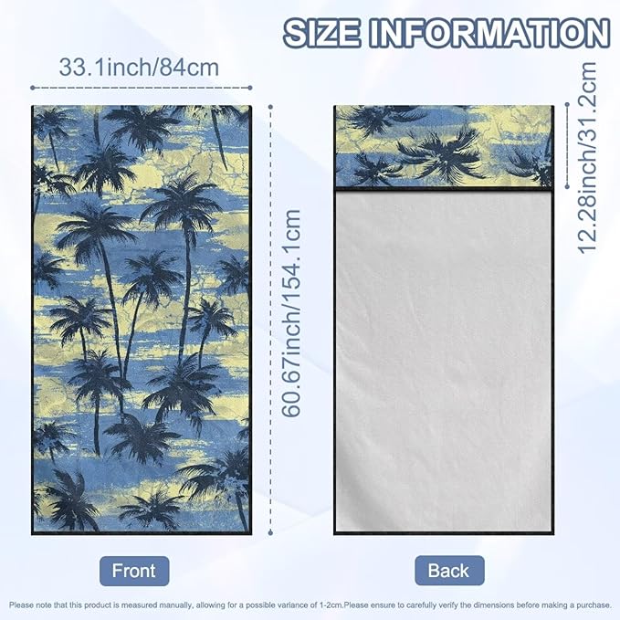 Bulopur Tropical Palm Tree Car Seat Towel Cover Waterproof Sweat Towel Car Seat Cover Anti-Slip Bucket Seat Protector for Swimming Pool Camping Beach Yoga Towels Mat