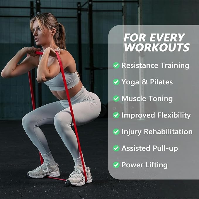 Resistance Bands for Working Out, Pull up Bands, Workout Bands, Exercise Bands, Stretching Bands for Strength Training, Fitness, Mobility Training, Home Workout, Physical Therapy, Stretching
