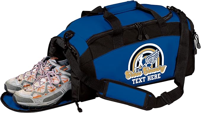 Personalized Cross Country Duffel Bag – Custom Name Team Logo XC Gym Travel Bag for Runners – Lightweight Athletic Sports Gear Bag for Boys & Girls