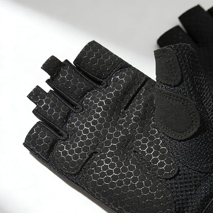 IZUS Anti-Slip Fingerless Workout Gloves for Women Gym/Exercise/Fitness/Training/Cycling with Excellent Grip/Cushion-Pads