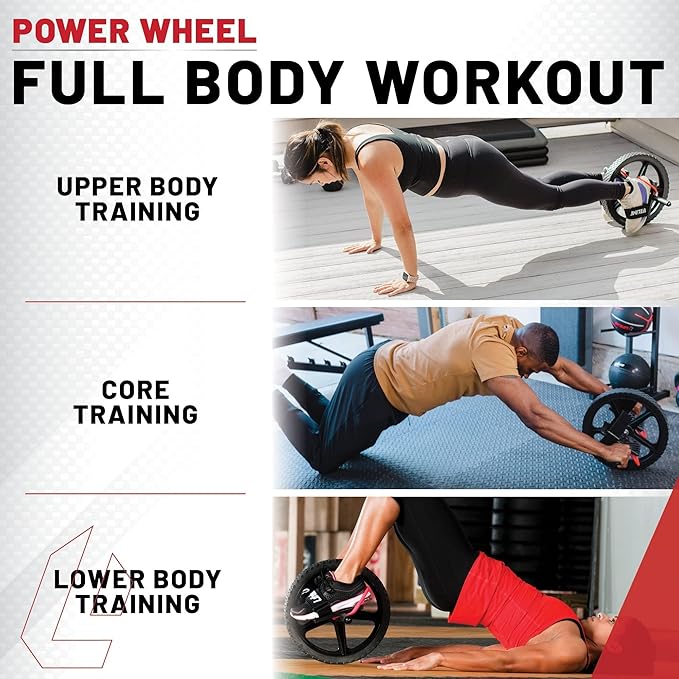 Lifeline Power Wheel for Full Body Functional Fitness - Strengthen Abs, Core, Lower & Upper Body with Foot Straps