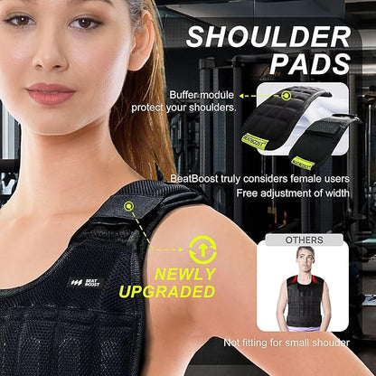 Weighted Vest Men 20lb/30lb/40lb/50lb/60lb Adjustable Weight Vest with Steel Plates Weights for Walking Strength Training Running Workout