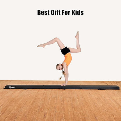 MARFULA 6 FT / 8 FT / 9 FT / 10 FT Folding Gymnastic Balance Beam for Kids with Carry Bag for Home and Club Use