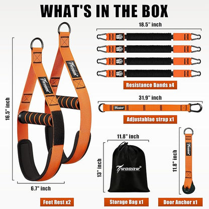 Pull Up Assistance Bands, Heavy Duty Resistance Bands with Handles, Exercise Band with Door Anchor, Adjustable Workout Band Set for Pull Up Bar, Full Body Strength&Muscle Training, Recovery, Home Gym
