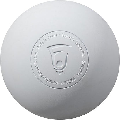 Franklin Sports Lacrosse Balls - Official Size Lax Balls for Practice - Rubber 63mm Outdoor Lacrosse Balls - Great for Muscle Massage Therapy + Yoga - White + Yellow