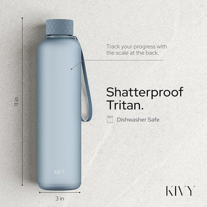 KIVY Slim Water Bottle 32oz [Lightweight & Shatterproof] - Reusable Tritan Water Bottle - Leak Proof Bottle for Women & Men - No Spill - Dishwasher Safe Water Bottle BPA Free
