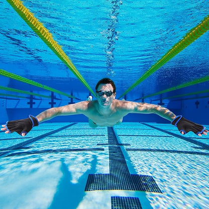 Sumind 2 Pairs Swimming Gloves Aquatic Training Gloves Neoprene Mittens Webbed Fitness Water Aerobics Resistance Training for Women Men Swimming Diving(Medium,Black/ Blue, Purple/ Black)