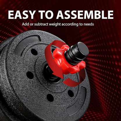 22LB Adjustable Dumbbell Set, Barbell with Thick Connecting Bumper Plate Combo for Strength Gym Training, Men and Women Free Weight Set Fitness Home Equipment