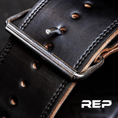 REP Leather Lined Weightlifting Belt, 10mm Powerlifting Support Belt for Squats, Deadlifts, Gym Training, IPF Compliant, Adjustable Buckle, Back Brace for Men and Women