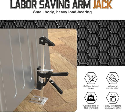 Labor Saving Arm Jack 2 Pack,15.5 Inch Stainless Steel Furniture Lifts with Handbag,Hand Furniture Jack Lift Tool for Installing Cabinets,Flooring&Windows,Load 660LBS