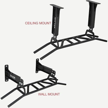 Valor Fitness Multi Grip Pull Up Bar - Wall or Ceiling Mount Chin Up Bar -Upper Body Muscle Building Station - Home Gym Workout Equipment