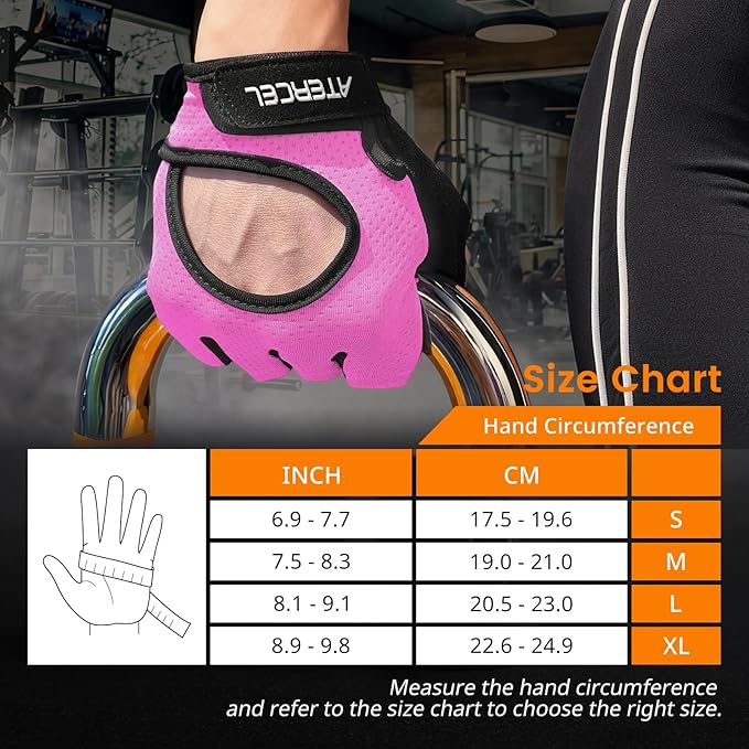 ATERCEL Weight Lifting Gloves Full Palm Protection, Workout Gloves for Gym, Cycling, Exercise, Climbing, Breathable, Super Lightweight for Mens and Women