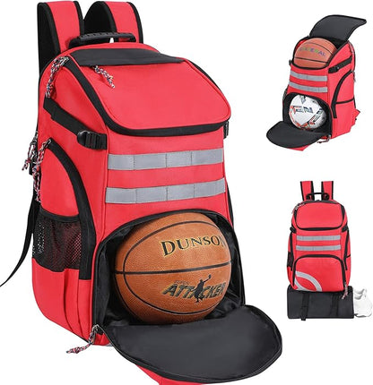 TRAILKICKER Basketball Bag Backpack with Ball Holder Multi-Sport Backpack for Soccer Volleyball Football Baseball Helmet