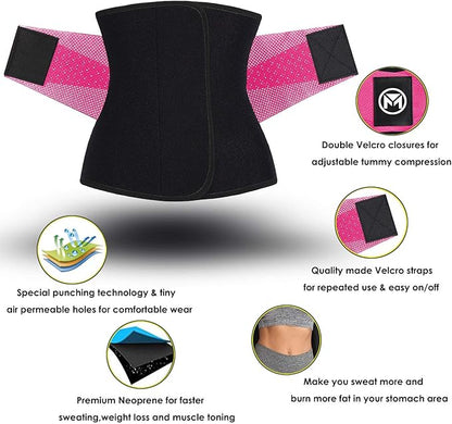 Moolida Waist Trainer Belt for Women or Men Waist Trimmer Workout Fitness Back Support Belts