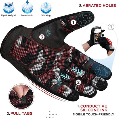 RDX Weight Lifting Gloves with Wrist Support -Touch Screen Full Finger Gym Workout, Breathable Anti Slip Padded Grip, Men Women Fitness Training, Powerlifting Bodybuilding HIIT Exercise Weightlifting
