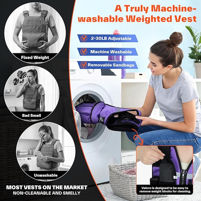 Sportneer Adjustable Weighted Vest Weights: 2-18 lbs/2-40 lbs Washable Weight Vest for Walking 16 In 1 Fast Adjust Rucking Vest for Women and Men Home Gym Running Jogging Strength Training Vests