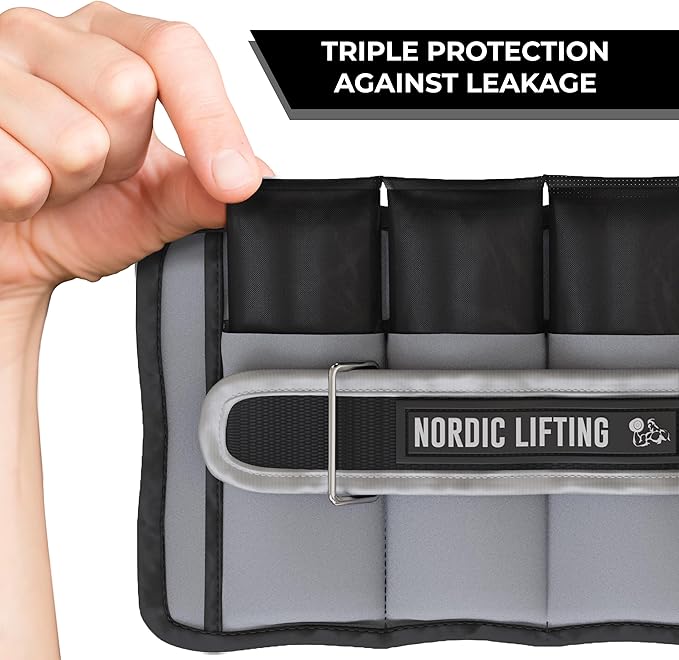 Nordic Lifting Adjustable Ankle Weights for Women & Men – 1 Pair (2–10 lbs) Wrist, Arm & Leg Weights for Gym, Yoga & Home Workouts – Secure Fit Strap Design – Durable Fitness Training Equipment