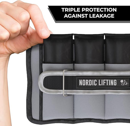 Nordic Lifting Adjustable Ankle Weights for Women & Men – 1 Pair (2–10 lbs) Wrist, Arm & Leg Weights for Gym, Yoga & Home Workouts – Secure Fit Strap Design – Durable Fitness Training Equipment