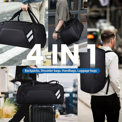 Gym Bags for Men/Women, 58L Large Sports Travel Duffel Bag with Shoes Compartment & Wet Pocket, Gym Workout Backpack, Weekender Bag Overnight Backpack for Travel