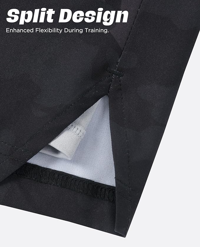 Men 2 in 1 Running Shorts with Compression Liner 5" 7" Quick Dry Workout Athletic Shorts with Pockets Towel Loop