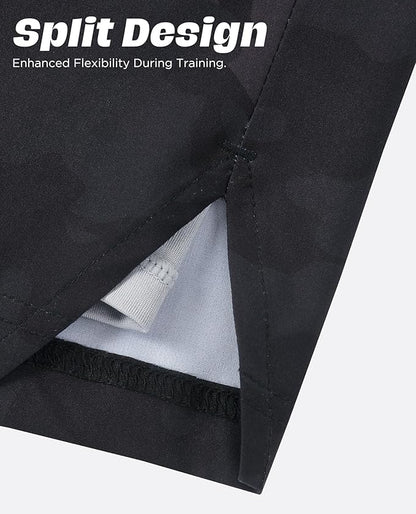 Men 2 in 1 Running Shorts with Compression Liner 5" 7" Quick Dry Workout Athletic Shorts with Pockets Towel Loop