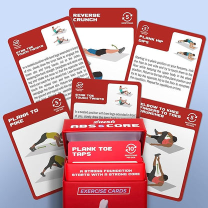 Abs and Core Exercise Cards – 75+ Workout Cards to Help Build Core Strength, Stability, Outdoor, Work from Home Fitness Workout