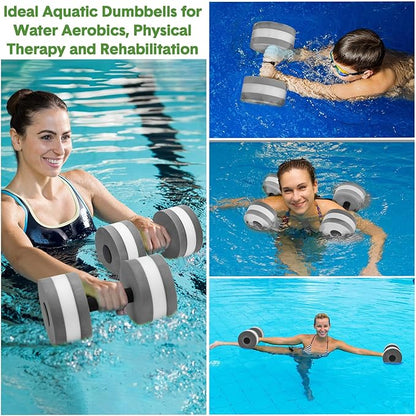 5 Pcs Pool Aquatic Exercise Set Including 2 Lightweight Water Dumbbells, 2 Ankle Swimming Weights, and Swim Belt Water Exercise Equipment for Aquatic Aerobics